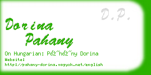 dorina pahany business card